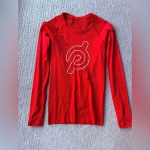 Red Lululemon x Peloton Long Sleeve Top